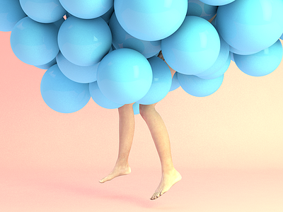 Sweep me off my feet 3d 3dart art artist balloons blue c4d cinema4d creative illustration inspiration pink