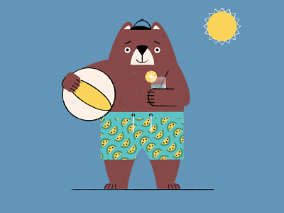 Animal Apparel Alphabet Reject - B is for Bear (in Bermudas)