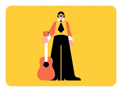 60s Character Style Exploration 60s band character clean guitar psych psychedelia psychedelic retro sixties vector