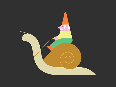 Easy Rider character fantasy folklore gnome illustration medieval mythology simple snail