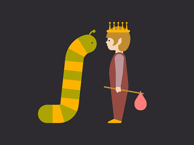 The Pixie King boy caterpillar fantasy illustration king magic pixie toddler