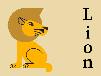 Lion animal character illustration lion procreate retro vector vintage