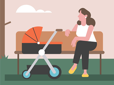 Informal, Forgotten and Hidden Economies bench care character character design economics economy flat flat graphics forgotten economies hidden economies illustration informal economies mom mother mum park pram unpaid care vector voluntary work