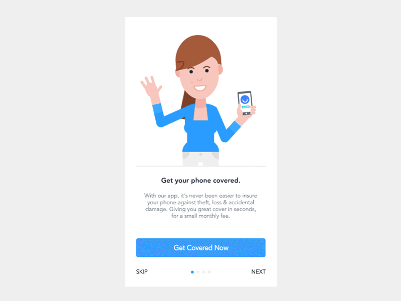In-app On-boarding Animation animation app design character character design flat gif illustration intro motion design on-boarding onboarding sign up
