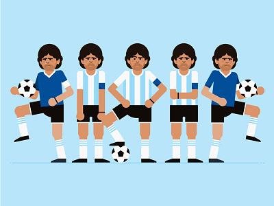 Maradona style frame argentina character character design flat football footballer gif illustration maradona motion design soccer style frame