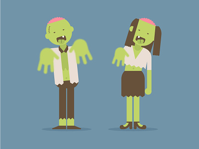 Zombies biters character character design flat flat graphics illustration motion design the walking dead walkers walking dead zombie zombies