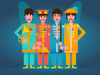 The Beatles - Sgt. Pepper's Lonely Hearts Club Band character character design flat flat graphics illustration music pop portrait sixties the beatles vector