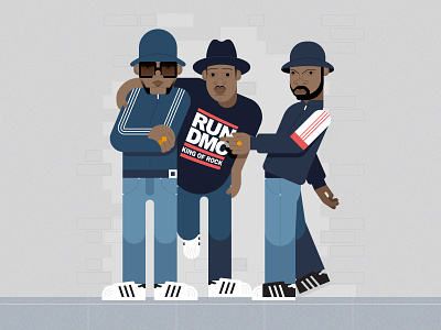 Run-DMC adidas character character design flat graphics hip hop illustration music portrait rap rappers run dmc vector