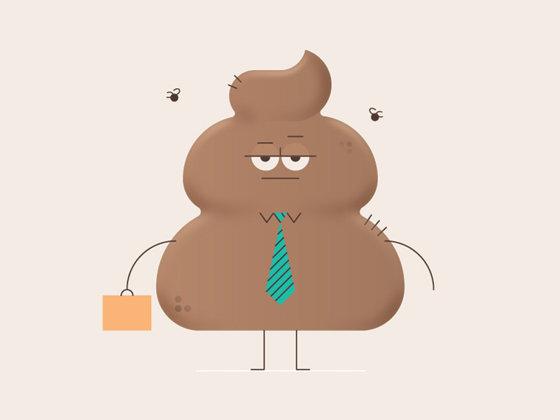 Serious shit character character design flat flat graphics illustration lines poo poop serious serious shit shit vector