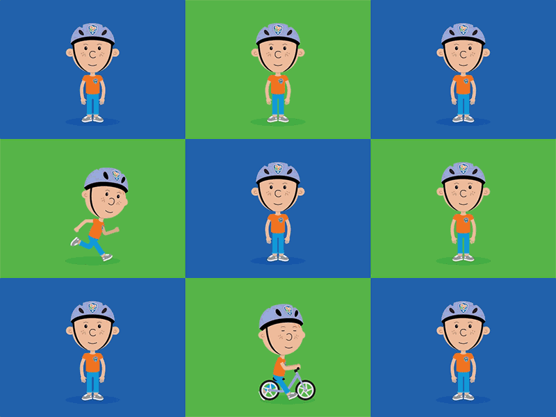 Bike Buddies - Vinnie animation balance bike bike boy character character design child childrens animation childrens illustration cycling kid motion design