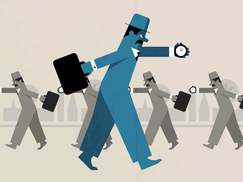 Time is money, welcome to the Rat Race. animation business capitalism character illustration money walk