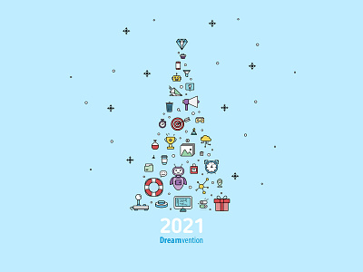 Christmas Card for Dreamvention branding christmas christmas card design graphic design icon icon set icons illustration typography vector