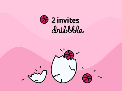 2 invites dribbble invite illustration invite invites