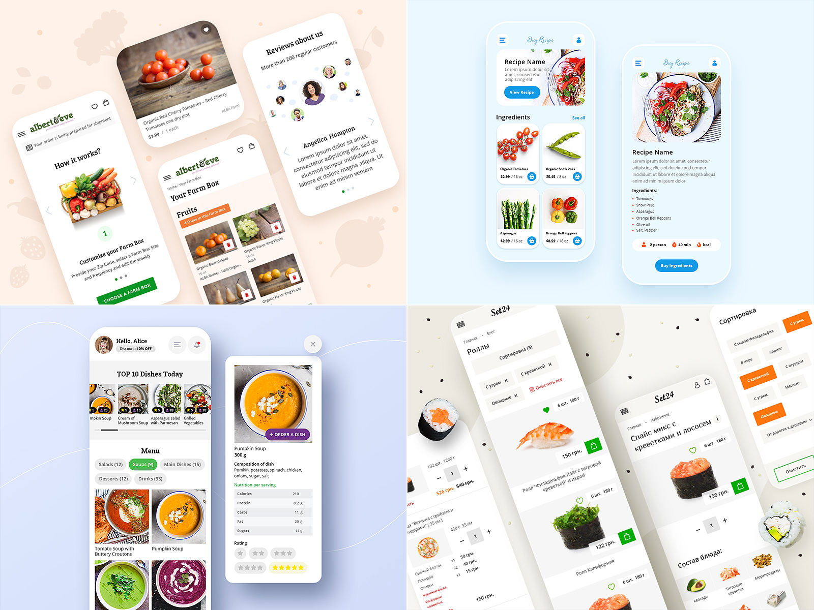 TOP 4 Food Shots by Maryna Nychyporchuk on Dribbble