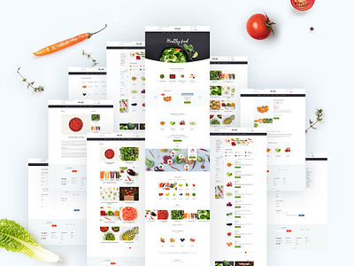 Ecommerce Food Template + Page Home for OpenCart delivery ecommerse extensions food opencart template ui ux