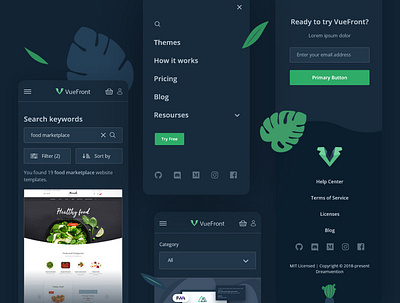 VF Dark Theme dark mode dark theme ecommerse illustration magento opencart prestashop pwa spa ui ux vue vuejs wordpress