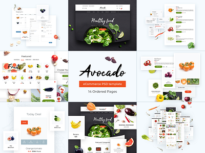 Avocado. All shots ecommerse envato magento opencart theme themeforest ui uicomposition ux