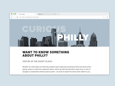 Curious Philly branding curious philly design inquirer philadelphia ui web