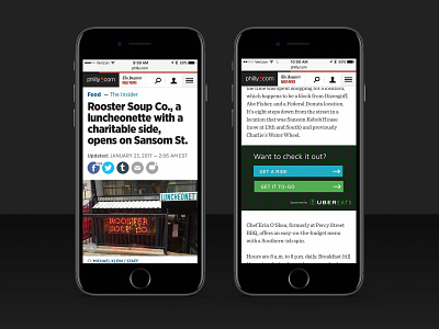 Uber Integration adveristing design newspaper philadelphia uber ui