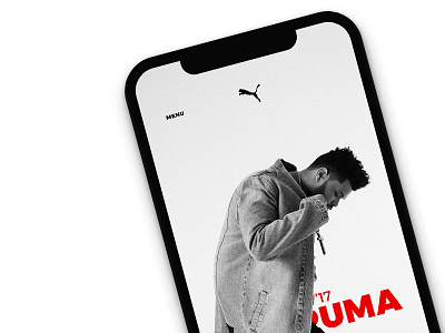 Homescreen app e commerce full screen imagery gestures interaction concepts interface concept puma sports wear the weeknd ui