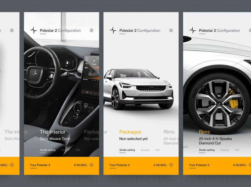 Polestar Flow app automotive branding car clean design e commerce full screen imagery gestures identity interaction concepts interface interface concept minimalism platform polestar ui ux volvo white