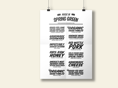 Made in Spring Green Poster branding design poster poster design typography