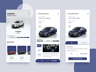 SUBARU LIFE app concept ui