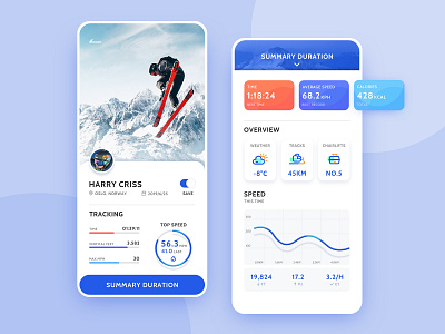 Ski APP app concept ui
