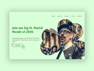 Fictional St. Patrick Parade Landing Page