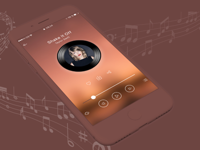 Mobile music player screen( Dailyui09) dailyui music player ui ux