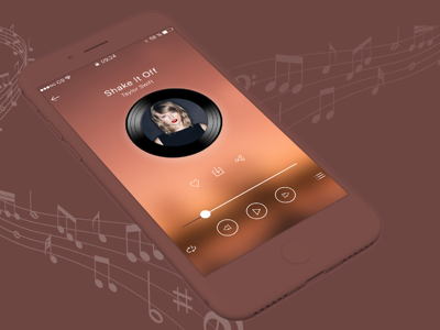 Mobile music player screen( Dailyui09)