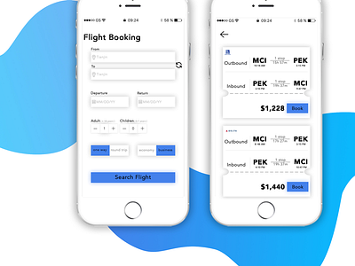 Flight booking screen(dailyui68) dailyui flight booking prototype ui ux