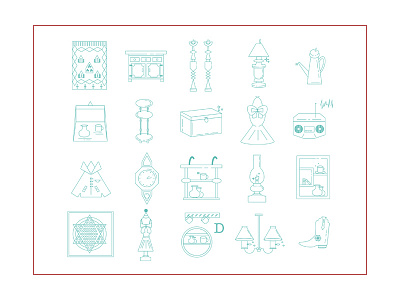 20 Icons For Antique Mall antique icon design illustration retro ui ux