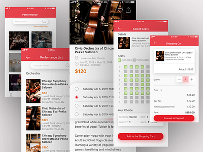 Arts Center App Design Practice events illustration ticketing ui ux