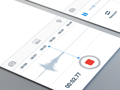 Voice Post app gui icons interface ios iphone record sns social ui ux voice