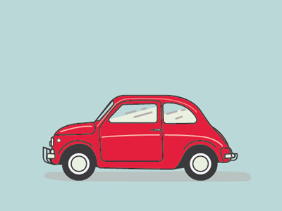 Red FIAT car icon illustration vector