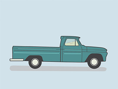 Good Old Truck 1950s illustration trailer vector vintage