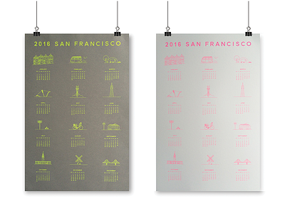 2016 San Francisco Calendar illustration san francisco screenprint vector