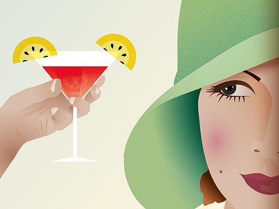 Murder Mystery Game 1920 1930 cocktail gradients illustrator murder woman