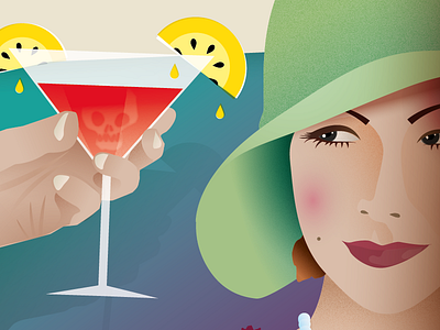 Murder Mystery Game 20s 30s cocktail illustration