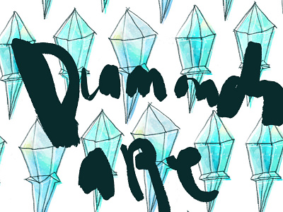 Diamonds are hard. inktober procreate watercolour