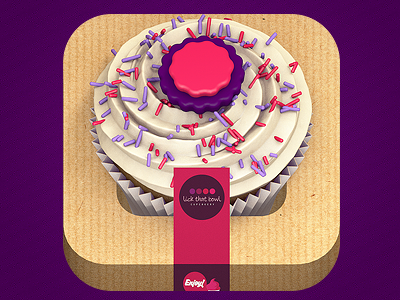 Cucakery iOS Update box cinema4d client cupcakes fakes food icon ident ios project real realism realistic render