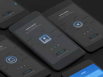 Grades App app black blue clean dark dark theme design grades theme