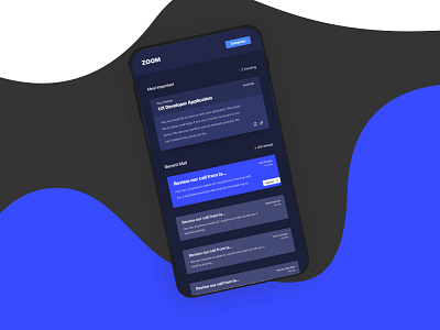 Project Drk - 004 (Mail App) app black blue clean dark dark design design mail project ui ux web