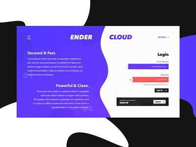 EnderCloud (Login Design) clean cloud dark design minimal new powerful project purple ui ux white