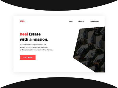 Real Estate - A Drk Project black clean dark design estate header invision real red splash studio website