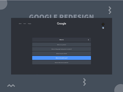 Google Redesign blue clean concept dark google powerful redesign simple unique web web design website