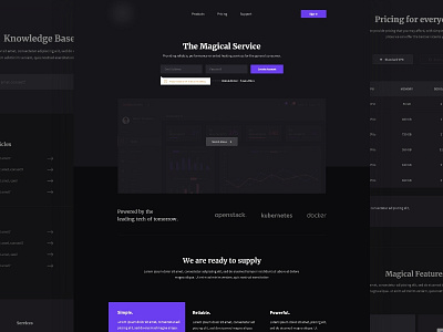 Service Website black clean dark design minimal new project ui ux web website