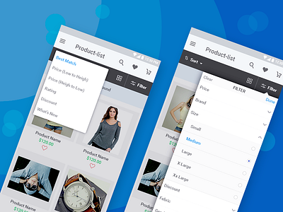 Ecommerce - Filter and Sort View app e commerce filter interactive interface mobikul mobile sort ui ux xd