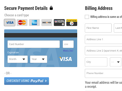 Visual Payment Entry credit card ecommerce shopping